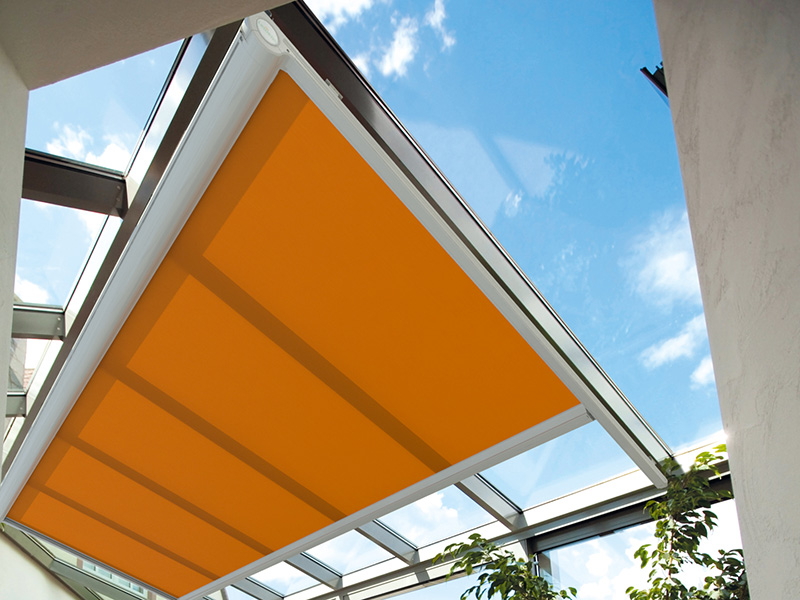 Unterglasdachmarkise von unten Unterglasdachmarkise von unten